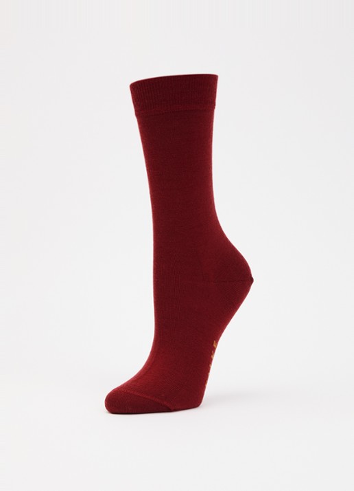 Falke Softmerino sokken in wolblend - detail 3 steenrood
