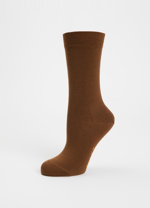 Falke Softmerino sokken in wolblend - detail roestbruin