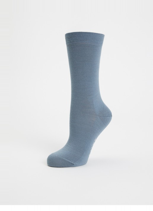 Falke Softmerino sokken in wolblend - detail blauwgrijs