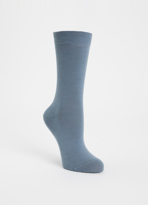 Falke Softmerino sokken in wolblend - voorkant 2 blauwgrijs