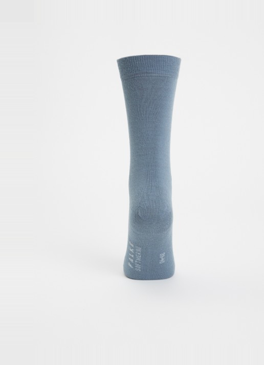 Falke Softmerino sokken in wolblend - voorkant 3 blauwgrijs