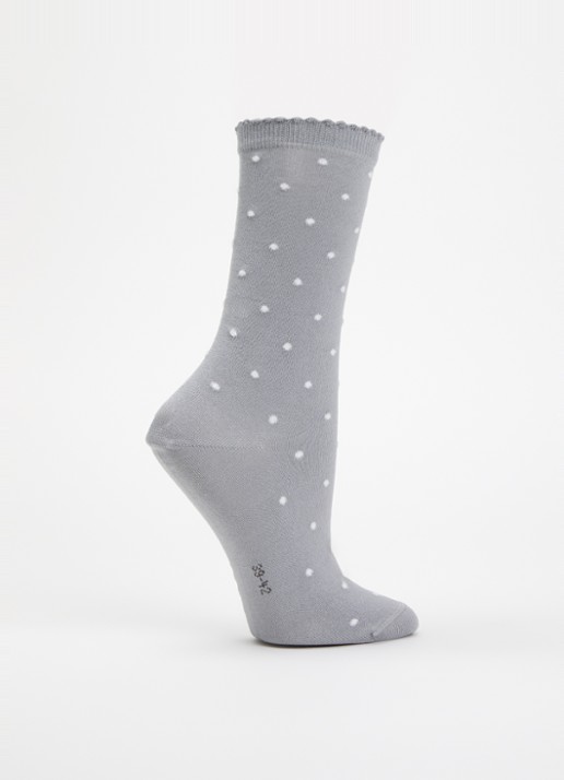 Falke Spike Dot sokken met stippenprint - detail 3 grijs