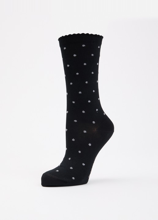 Falke Spike Dot sokken met stippenprint - detail 3 zwart