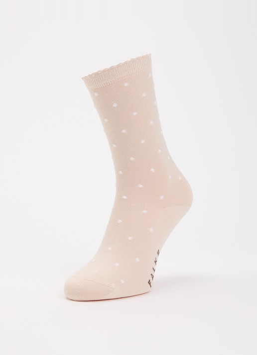 Falke Spike Dot sokken met stippenprint - detail beige
