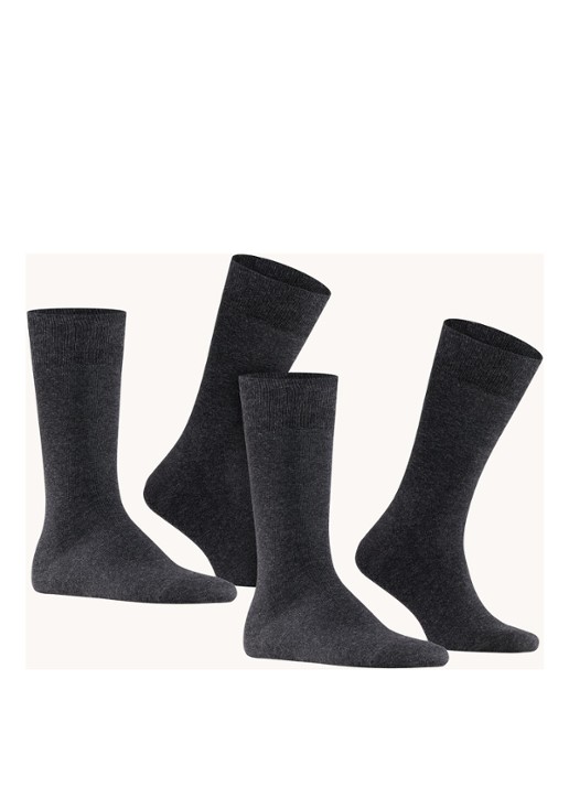 Falke Swing sokken in 2-pack - voorkant 6 antraciet