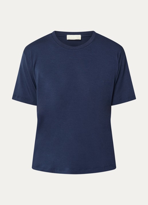 Falke T-shirt met ronde hals - voorkant 3 donkerblauw
