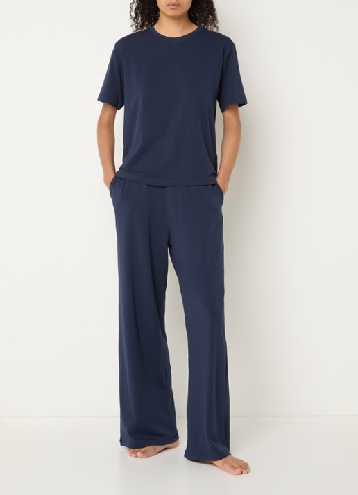Falke T-shirt met ronde hals - voorkant 2 blauw