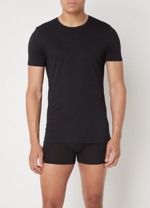 Falke T-shirt met ronde hals - voorkant 2 zwart
