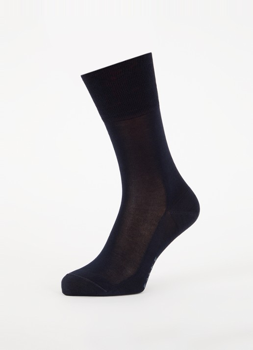 Falke Tiago sokken in  katoenblend in 3-pack - detail donkerblauw
