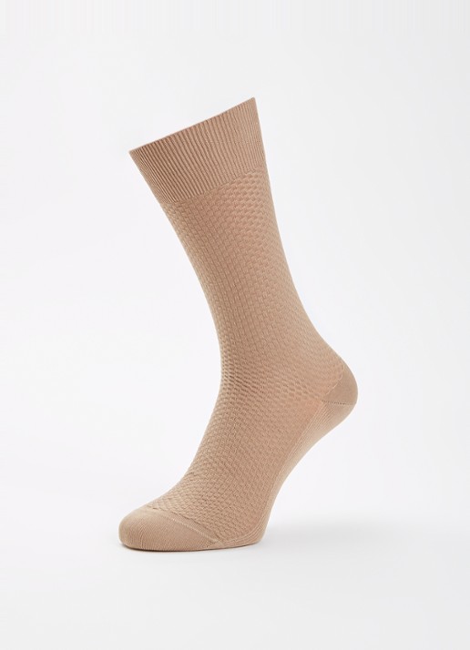 Falke Tiago sokken in katoenblend - detail camel