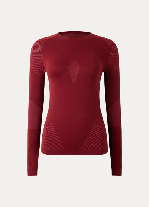 Falke Trainings longsleeve met ronde hals - voorkant 3 bordeauxrood