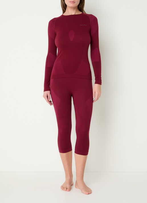 Falke Trainings longsleeve met ronde hals - voorkant 4 bordeauxrood