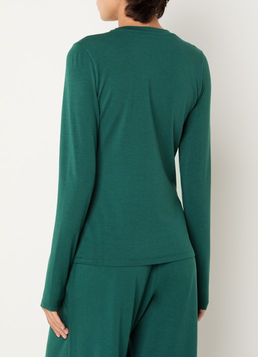 Falke Trui met ronde hals - achterkant groen