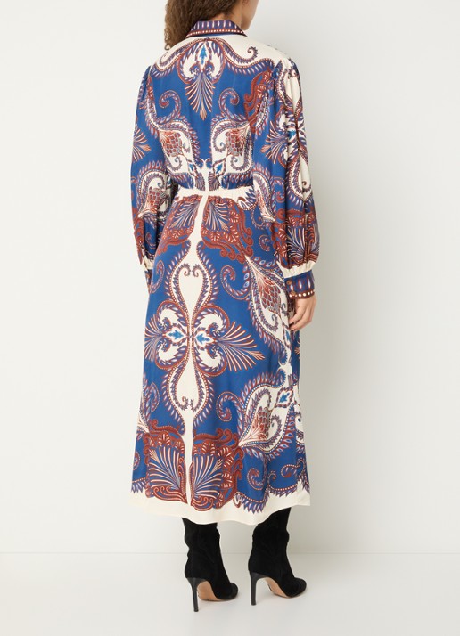 Farm Rio Arabesque maxi jurk met print - achterkant indigo