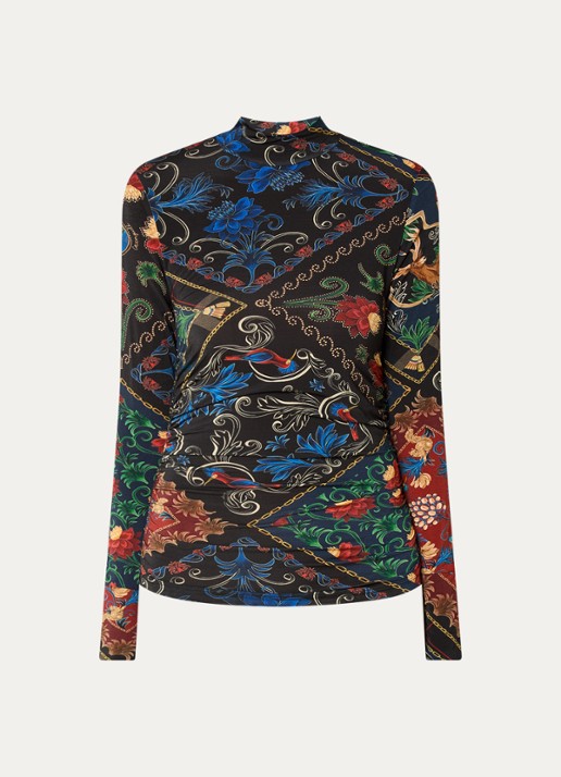 Farm Rio Arabesque top met print - voorkant zwart
