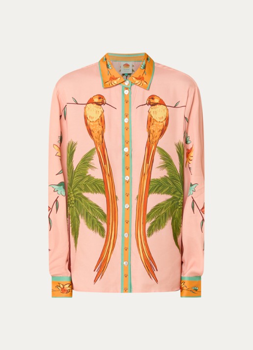 Farm Rio Birds blouse met print - voorkant orange
