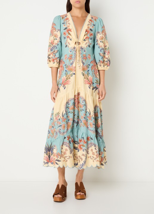 Farm Rio Boho Beauty Butter maxi tuniekjurk in linnenblend