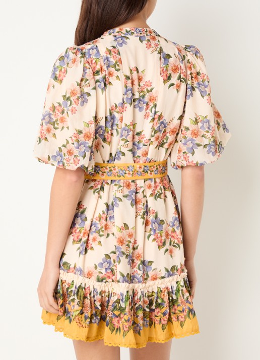 Farm Rio Boho Beauty Butter maxi tuniekjurk in linnenblend - achterkant 4 zand