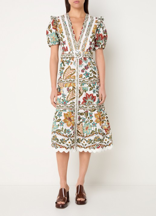 Farm Rio Botanicals midi jurk met bloemenprint en ceintuur