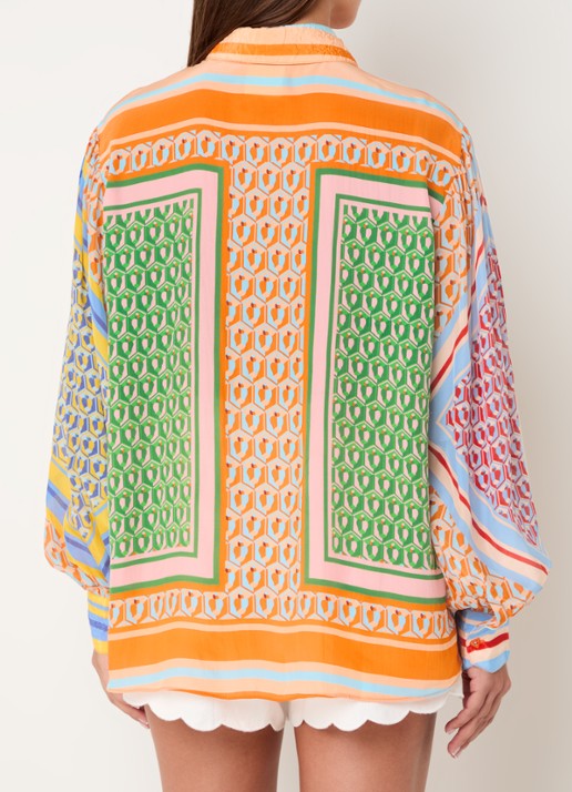 Farm Rio Cashew blouse met grafische print - achterkant orange