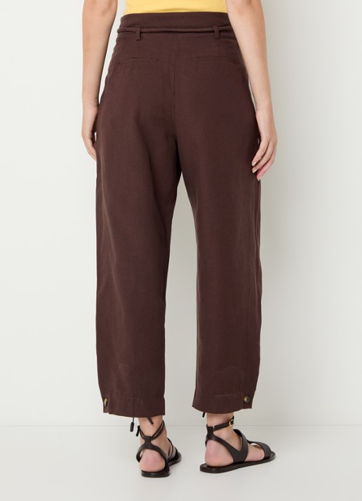 Farm Rio Clochard high waist loose fit cropped pantalon  - achterkant 3 hazelnootbruin