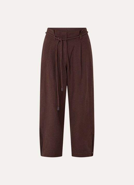 Farm Rio Clochard high waist loose fit cropped pantalon  - voorkant hazelnootbruin