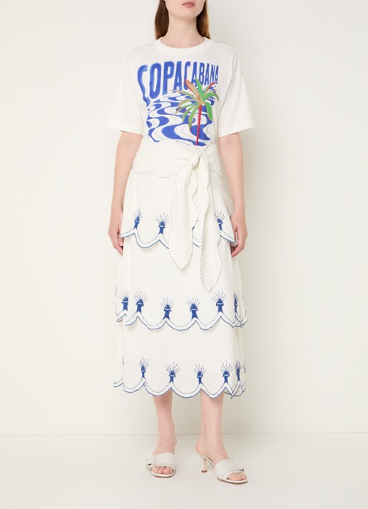 Farm Rio Copacabana T-shirt met print - voorkant 2 royalblauw