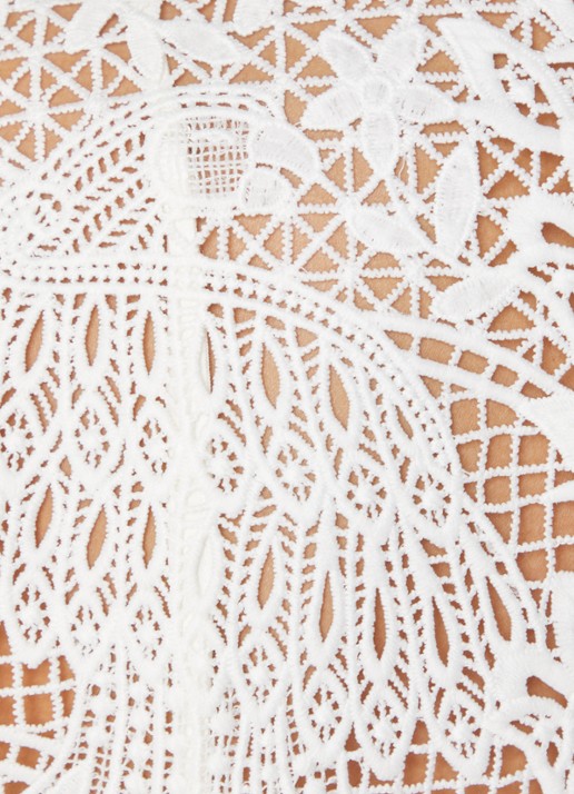 Farm Rio Crop top van broderie met ballonmouw - detail 2 wit