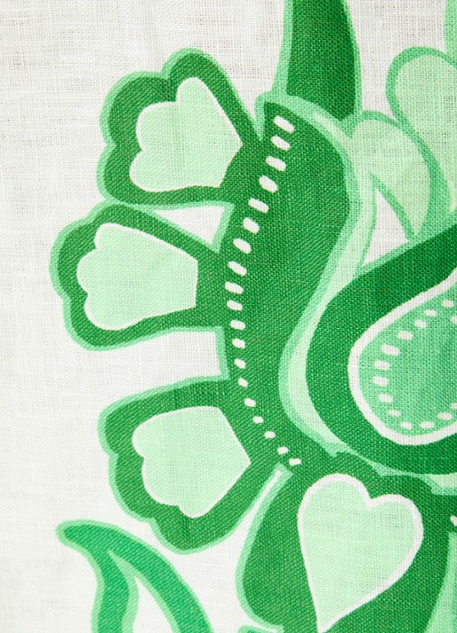 Farm Rio Crop top van linnen met bloemenprint - detail 5 groen