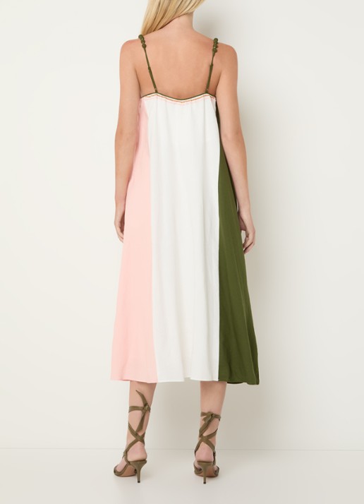 Farm Rio Cross Stich midi jurk met print - achterkant 2 gebroken wit