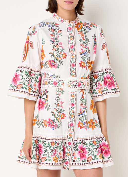 Farm Rio Delicate Forest mini blousejurk van  katoen
