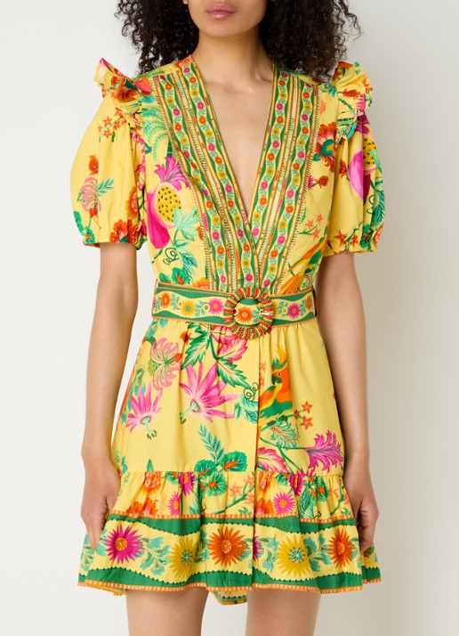 Farm Rio Delicate Fruit Garden mini tuniekjurk met bloemenprint