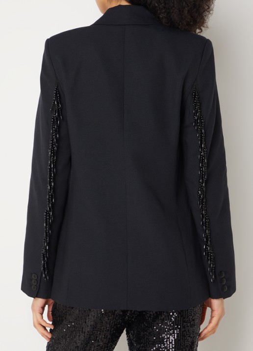 Farm Rio Double-breaster blazer  met kralendecoratie - achterkant 4 zwart