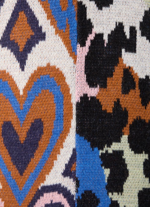 Farm Rio Fijngebreid vest in wolblend met ingebreid patroon - detail 3 gebroken wit