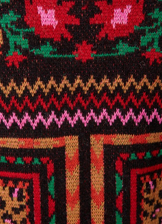 Farm Rio Fijngebreid vest in wolblend met print - detail 3 rood