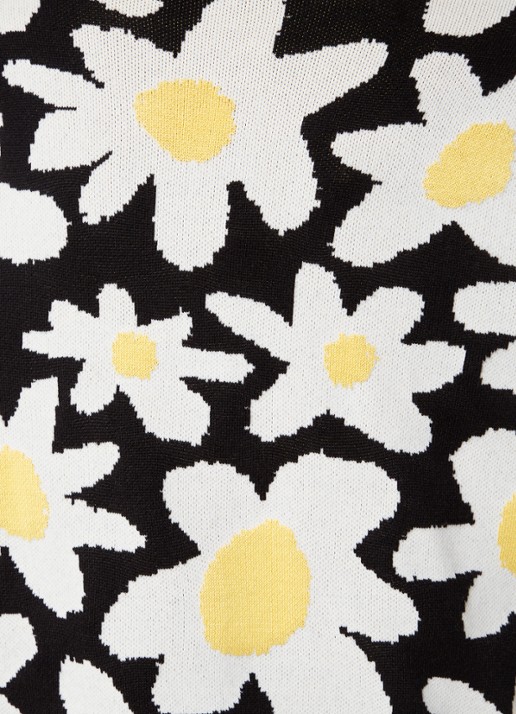 Farm Rio Fijngebreid vest met bloemenprint - detail 2 abrikoos