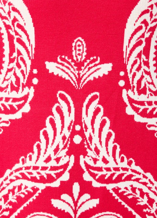 Farm Rio Fijngebreide midi rok met print - detail 2 rood