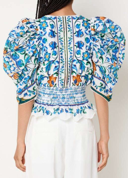 Farm Rio Flora tuniek met print - achterkant blauw