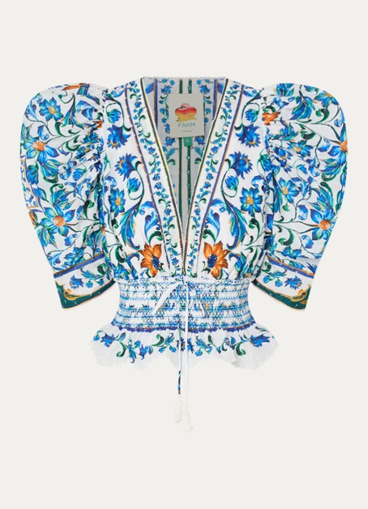 Farm Rio Flora tuniek met print - voorkant 2 blauw