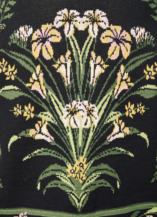 Farm Rio Flowers Arch fijngebreid vest met bloemenprint - detail 5 legergroen