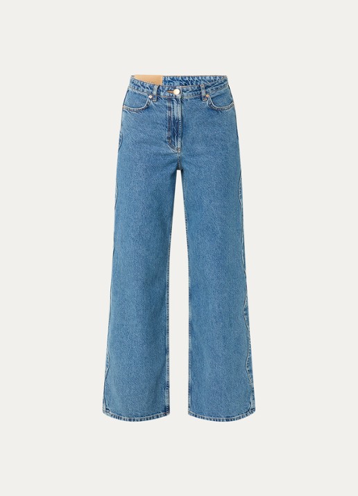 Farm Rio High waist wide leg jeans met steekzakken - voorkant 2 indigo
