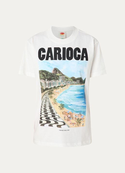 Farm Rio Landscape T-shirt met print - voorkant 2 wit