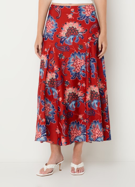 Farm Rio Luang midi rok met bloemenprint