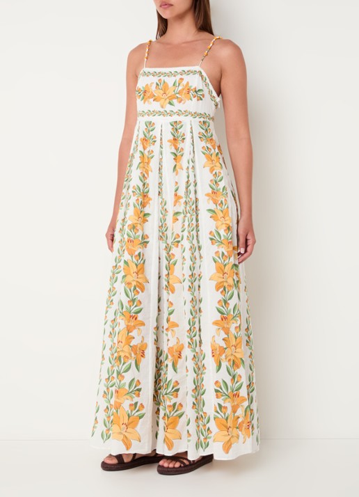 Farm Rio Maxi jurk met bloemenprint en spaghettibandjes
