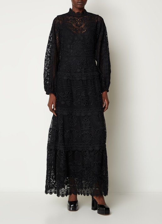 Farm Rio Maxi jurk van broderie met ballonmouw