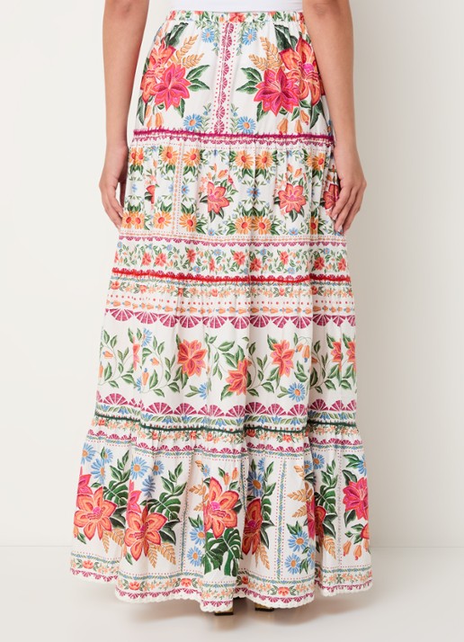 Farm Rio Maxi rok met bloemenprint - achterkant 4 roze