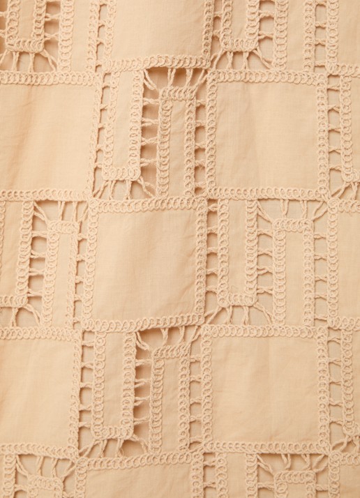 Farm Rio Maxi rok met opengewerkt dessin en ceintuur - detail 5 zand
