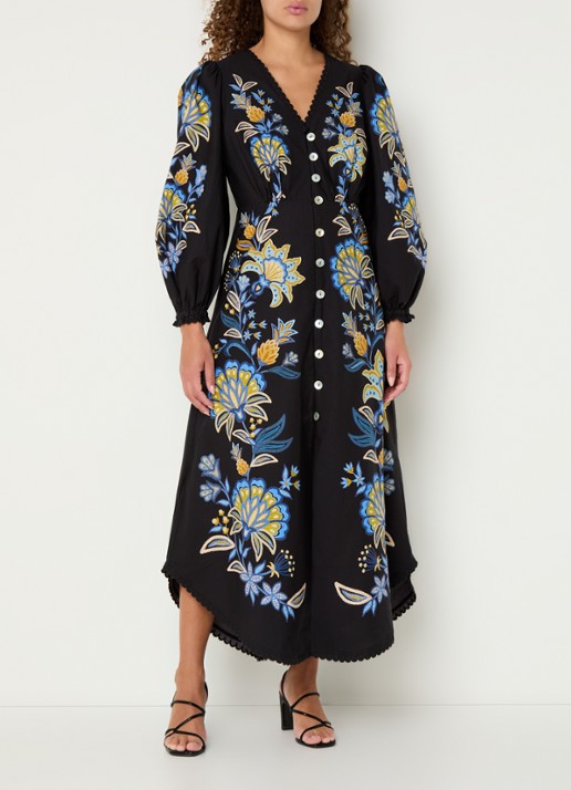 Farm Rio Midi blousejurk van  katoen met bloemenprint