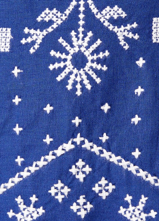 Farm Rio Midi jurk met cut-out detail en bloemborduring - detail 2 royalblauw
