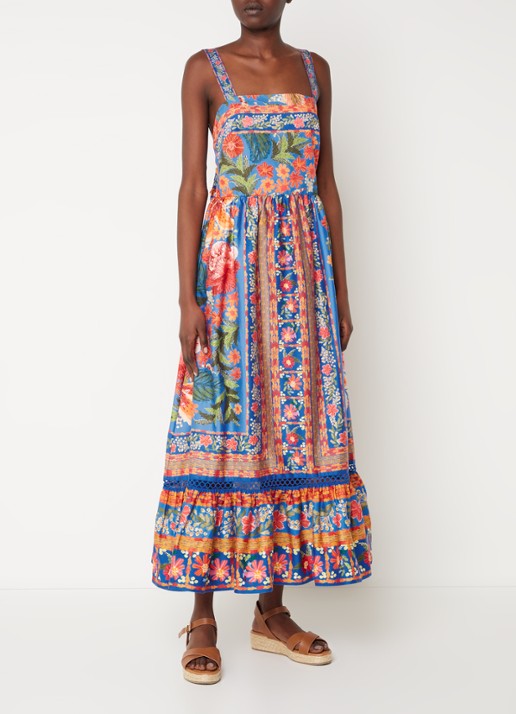 Farm Rio Midi jurk met print en strikdetail